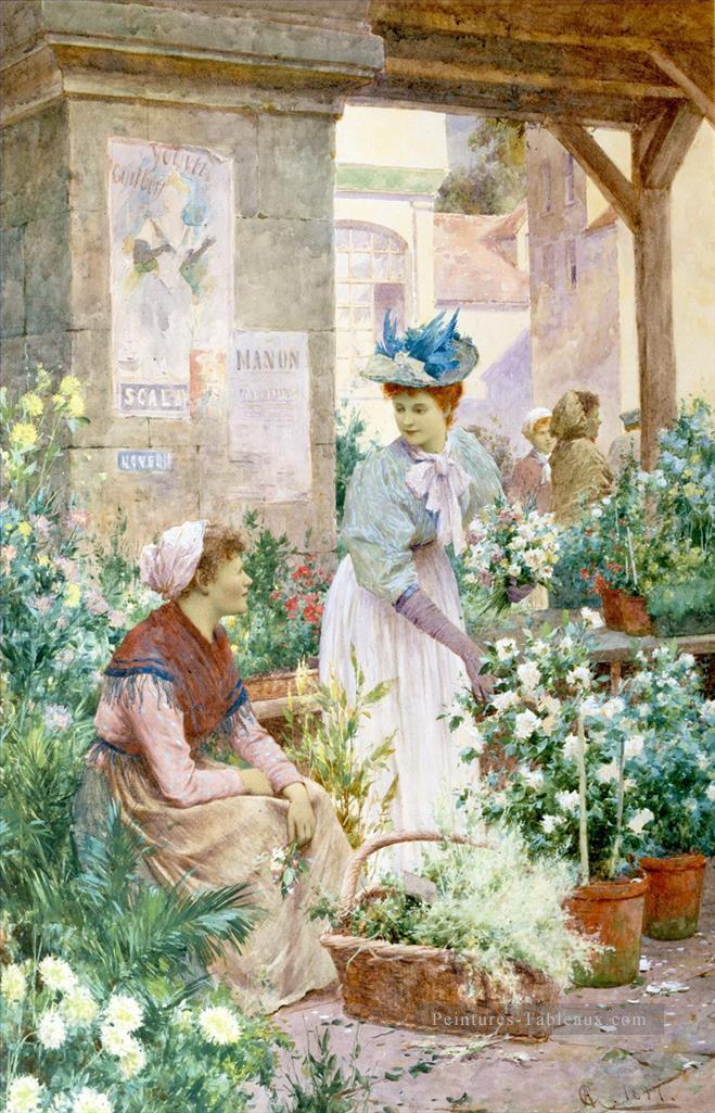 Le marché aux fleurs Boulogne Alfred Glendening JR impressionnisme femmes Peintures à l'huile